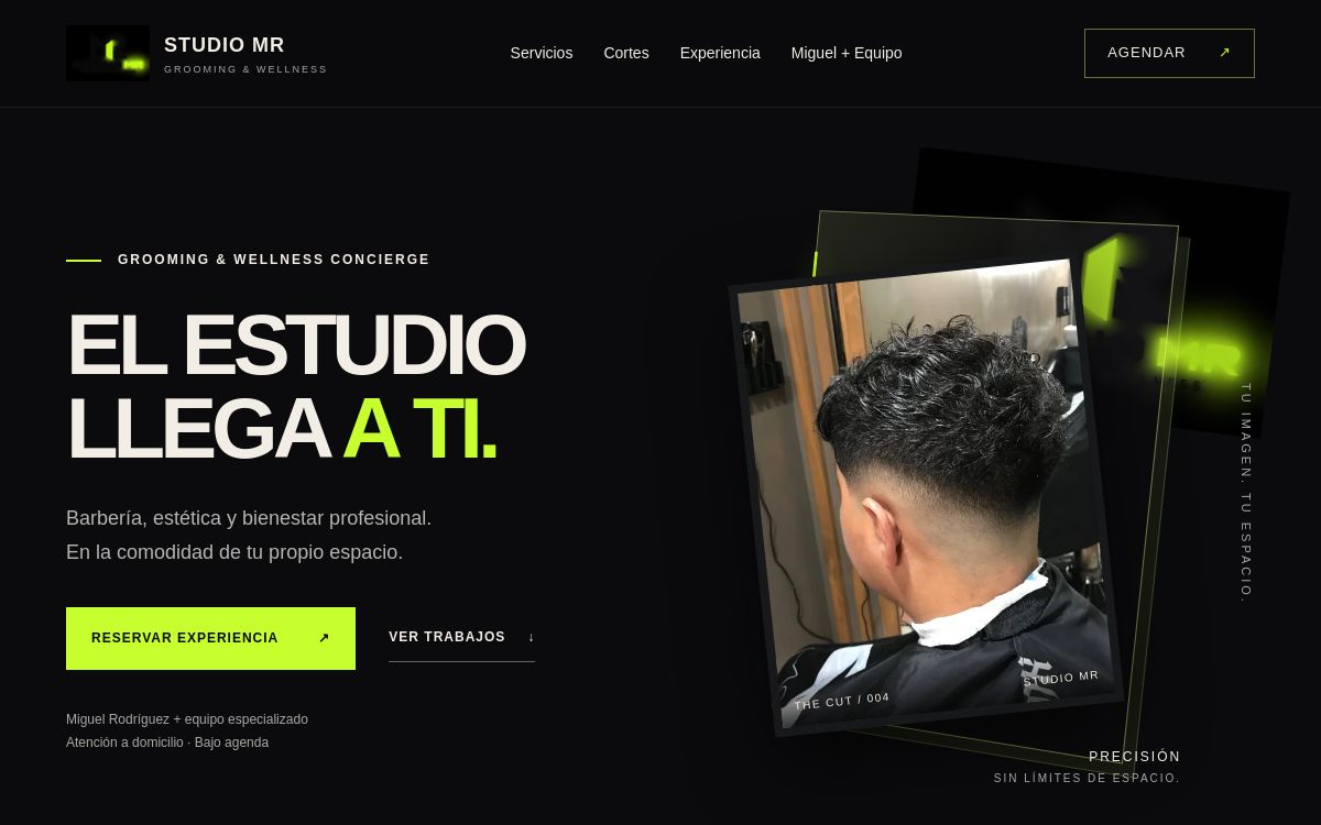 Vista del sitio web de STUDIO MR